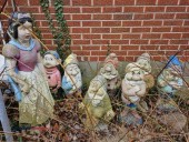 Disney Snow White and Seven Dwarfs Concrete Lawn Statues - (Jasper, IN)