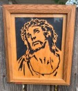 Framed wood laser engraved Jesus Sculpture - (NW Cy Fair)