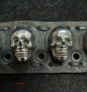 Leather & Steel Custom Made 7-9' SKULL BRACELET - (Canonsburg)