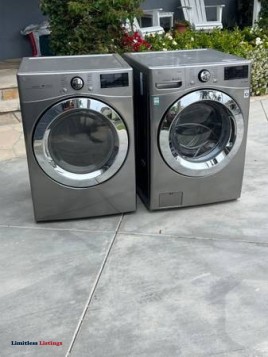 LG steam stainless steel chrome doors stackable or side by side - (Vista)