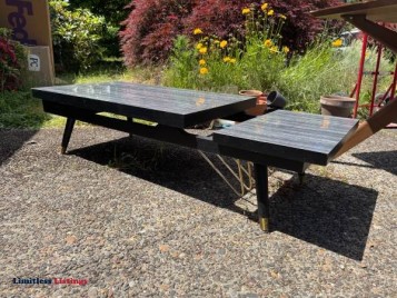 MCM coffee table, 57” by 22” by 14” tall - (Hazlewood)